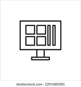 nuevo icono del vector de línea pc