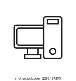 pc line vector new icon