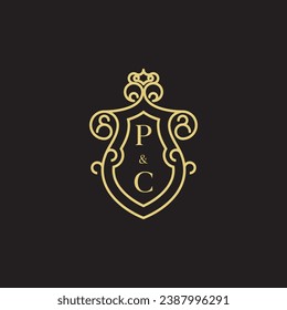 Logo inicial de la línea de PC vintage en un diseño profesional de alta calidad que se imprimirá en cualquier medio de impresión