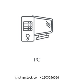 Pc linear icon. Pc concept stroke symbol design. Thin graphic elements vector illustration, outline pattern on a white background, eps 10.