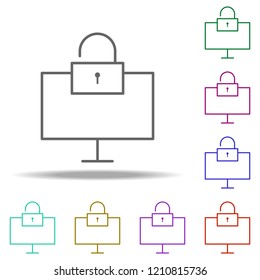 PC Lock icon. Elements of business in multi color style icons. Simple icon for websites, web design, mobile app, info graphics