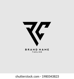 PC-Logo-Design, Modernes Vektordesign, Alphabet-Logos