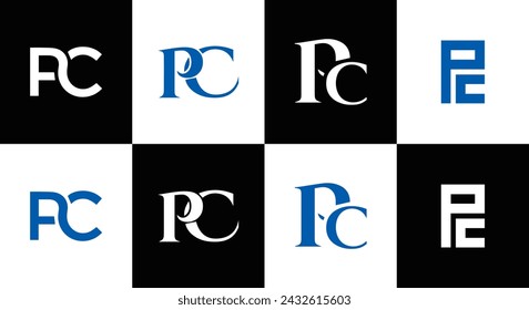 PC logo. P C design. White PC letter. PC, P C letter logo design. Initial letter PC linked circle uppercase monogram logo.  design. top logo, Most Recent, Featured,
