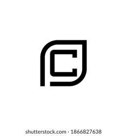 PC logo. PC white letter logo. initial letter PC modern linked. initial letter logo CP, PC, p inside c rounded lowercase black monogram. C P or P C letter template logo design vector