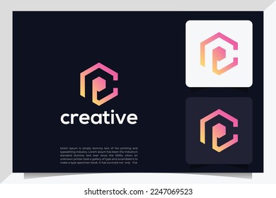PC logo. PC white letter logo. initial letter PC modern linked. initial letter logo PC