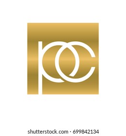 PC logotype luxury. gold company logo