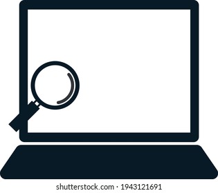 PC and magnifying glass frame
