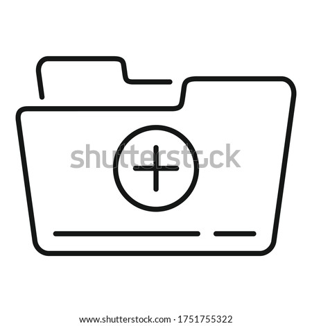 Pc medical folder icon. Outline pc medical folder vector icon for web design isolated on white background