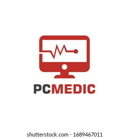 Pc Medical Logo Vector Technology, Symbols