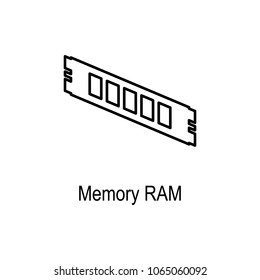 PC memory RAM icon. Element of computer part for mobile concept and web apps. Thin line  icon for website design and development, app development. Premium icon on white background