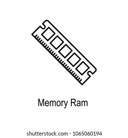 PC memory RAM icon. Element of computer part for mobile concept and web apps. Thin line  icon for website design and development, app development. Premium icon on white background
