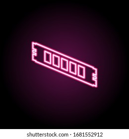 PC-Speicher rammen Neonsymbol. Einfache dünne Linie, Vektorillustration von Computerteilsymbolen für i und ux, Website oder mobile Anwendungen