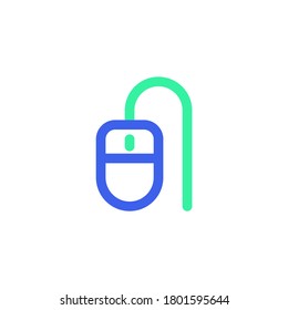 PC mice line icon. linear style sign for mobile concept and web design. Computer mouse outline vector icon. Symbol, logo illustration. Vector graphics