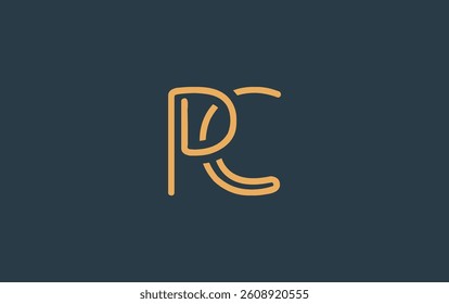 PC Minimalistic Line Art Logo Design with Abstract Lettering. Abstract minimalistic logo design featuring a sleek line art style.