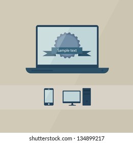 pc, mobile phone and notebook