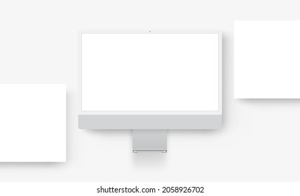 PC Mockup with Blank Web Pages. Template for Showing Web Design Projects. Vector illustration