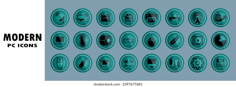 Pc modern icons. Network and mobile devices.