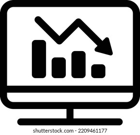 PC Monitor Chart Graphic Icon Line Art Design