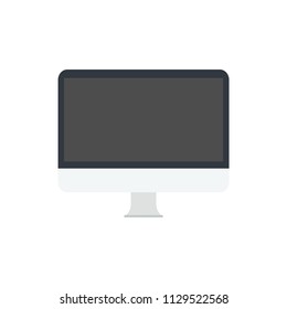 Pc monitor desktop computer. Monoblock pc flat illustration.