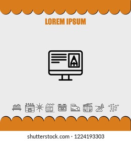 Pc monitor graphic design icon vector