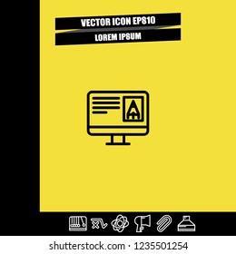 Pc monitor graphic design icon vector