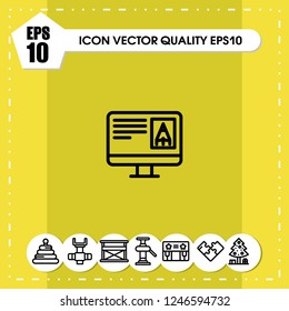 Pc monitor graphic design icon vector