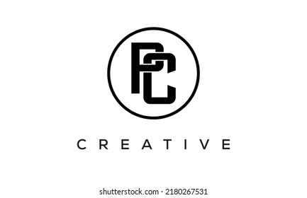 PC monogram. initial letters PC eye-catching Typographic logo design with circle, very creative stylish lettering logo icon for your business and company