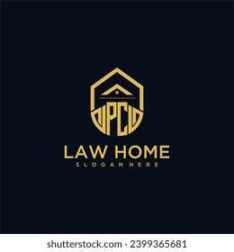 logotipo inicial de monograma de PC para lawhiener con diseño de hogar de forma