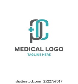 Logotipo de la cruz médica de PC Monogram