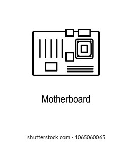 PC motherboard icon. Element of computer part for mobile concept and web apps. Thin line  icon for website design and development, app development. Premium icon on white background