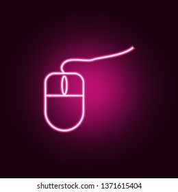 PC mouse icon. Elements of Web in neon style icons. Simple icon for websites, web design, mobile app, info graphics