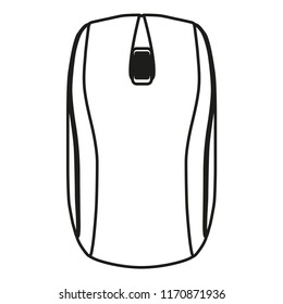 PC mouse line icon isolated on white background. Outline thin digital device equipment vector.