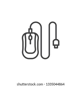 PC mouse line icon. linear style sign for mobile concept and web design. Computer mouse outline vector icon. Symbol, logo illustration. Pixel perfect vector graphics