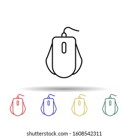 PC mouse multi color style icon. Simple thin line, outline vector of computer parts icons for ui and ux, website or mobile application