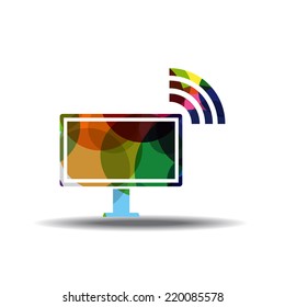 Pc Network Colorful Vector Icon Design