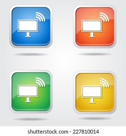 Pc Network Colorful Vector Icon Design