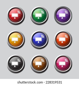 Pc Network Colorful Vector Icon Design