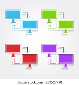 Pc Network Colorful Vector Icon Design