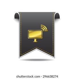 Pc Network golden Vector Icon Design
