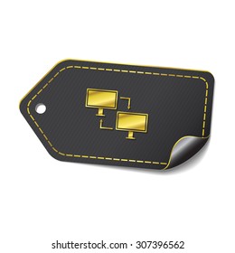 Pc Network golden Vector Icon Design
