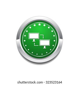Pc Network Green Vector Icon Button