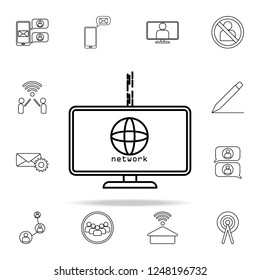 pc in network icon. sosial media network icons universal set for web and mobile
