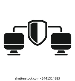 Pc network privacy icon simple vector. Online access. Insurance device
