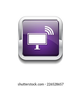 Pc Network Purple Vector Icon Button