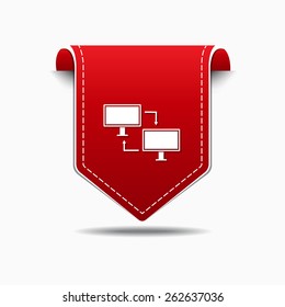 Pc Network Red Vector Icon Design