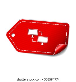 Pc Network Red Vector Icon Design