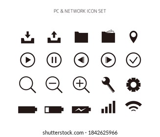 PC and network related vector illustration.  icon set . 