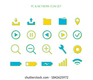 PC and network related vector illustration.  icon set . 