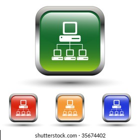 PC Network Sign Square Icons