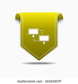 Pc Network Yellow Vector Icon Design